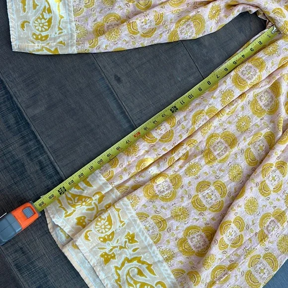 Free People Pink and Yellow Wide Leg Printed Pants - Picture 8 of 16